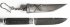 Нож Стрелок (дамасская сталь, эбен, латунь, серебрение, металлические ножны) авторский с ножнами