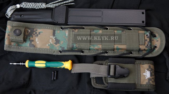 Подсумок эластичный MOLLE AMP3 Black с ножнами