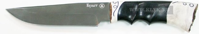 Нож Медведь (литой булат, черный граб, рог)