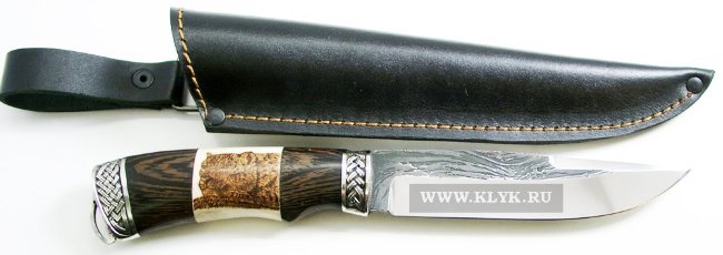 Нож Бизон (сталь 95х18, венге, рог, мельхиор) с ножнами