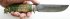 Нож Саперный (торцевой дамаск, карельская береза, мельхиор литье) в руке
