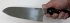 Нож МТ-47 кухонный (сталь 95х18, черный граб) в руке